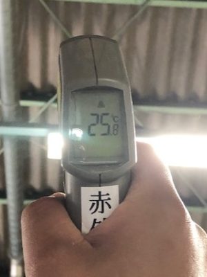 施工後の屋根裏面温度は25.8℃でした